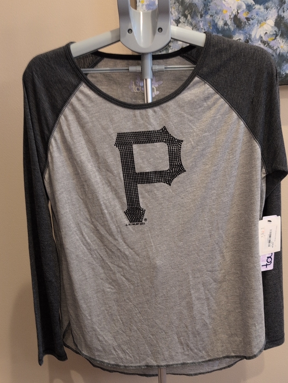 Touch by Alyssa Milano Gray Tee with Pittsburgh Pirate Logo